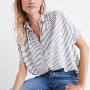 Madewell size S blue and white striped shirt